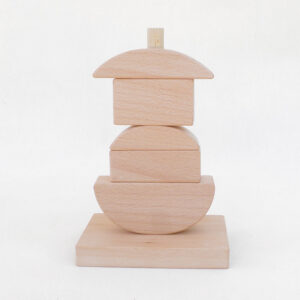 The Wandering Workshop Geometric Wooden Stacking Toy Natural