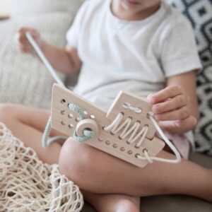 Aleta Kids Wooden Lacing Fishing Boat