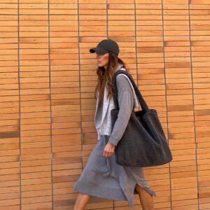 Studio Noos Dark Grey Teddy Mom Bag