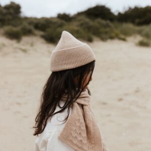 Hvid Beanie Fonzie Kid Sand