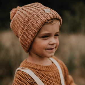 Yuki Chunky Knitted Beanie Coral