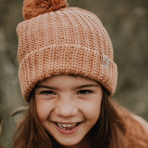 Yuki Chunky Knitted Beanie Coral