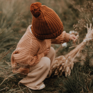 Yuki Chunky Knitted Beanie Rust