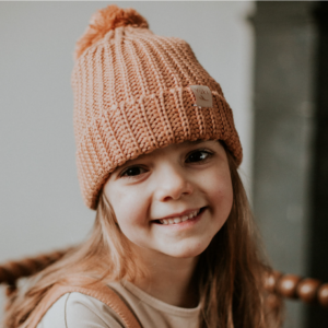 Yuki Chunky Knitted Beanie Coral