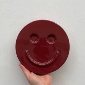 Edith Beurskens Happy Ceramic Wall Art Burgundy