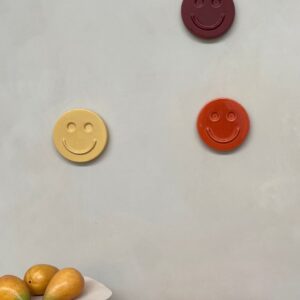 Edith Beurskens Happy Ceramic Wall Art Burgundy